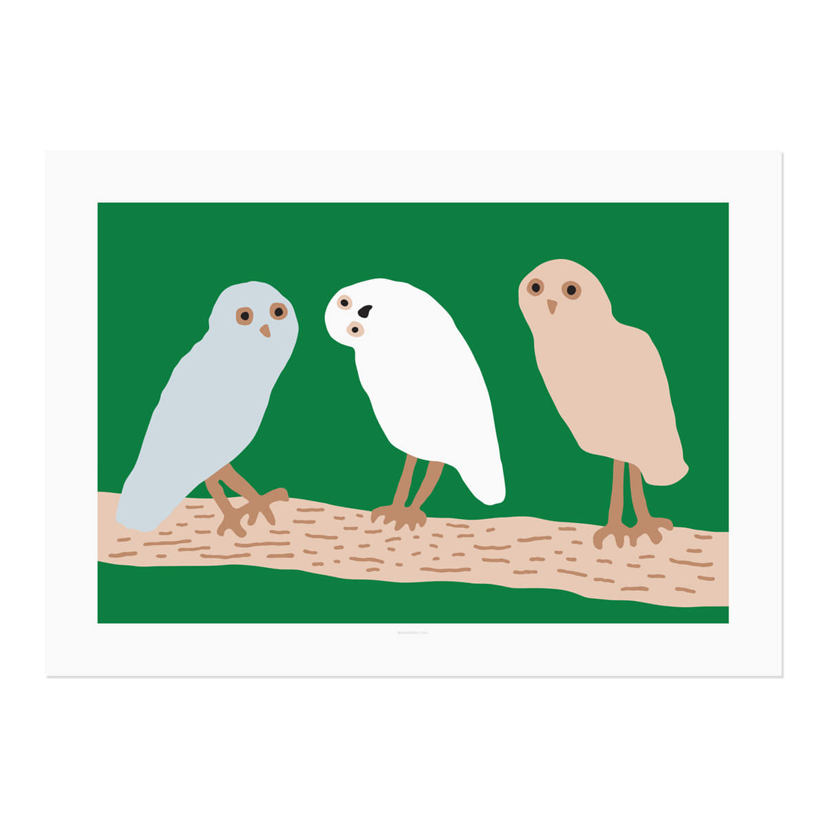 HELLO OWLS - GREEN POSTER