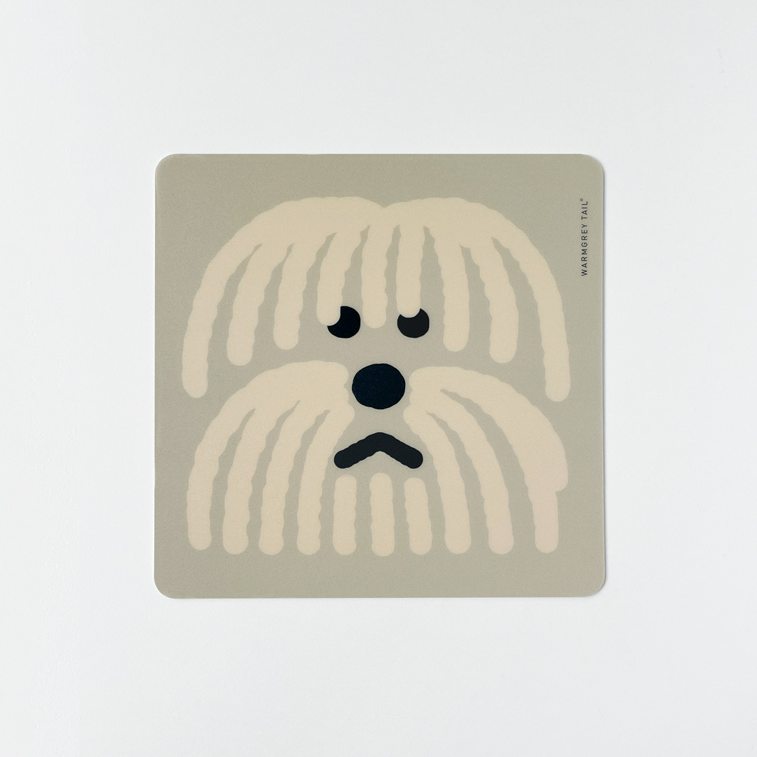 FLUFFY DOG MOUSE PAD - BEIGE